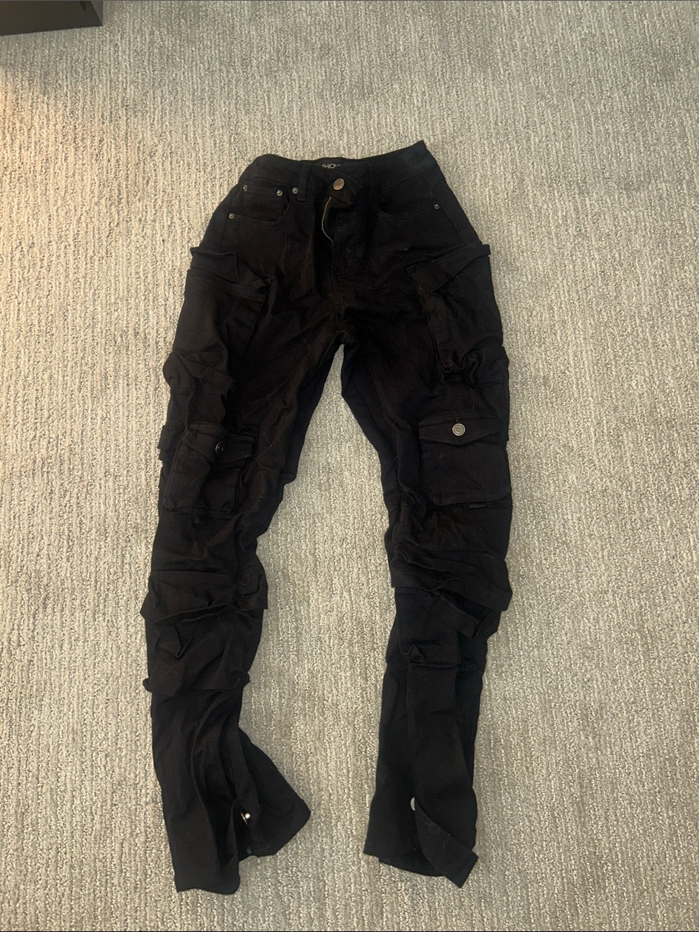 Fashion Nova Black Skinny Cargo Jeans